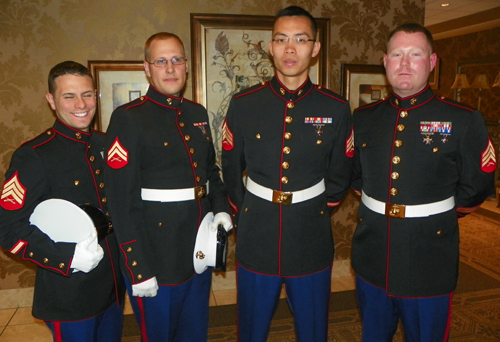 Escorts Sgt Frederek Willard, Cpl Timothy Lilley, Sgt. Carlos Tong and Sgt. Douglas Sinclair