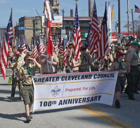 Boy Scouts at Cleveland Saint Patrick's Day Parade