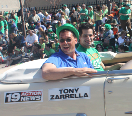 Jeff Tanchak, Tony Zarella, Denise Dufala and Chris Van Vliet from Channel 19 WOIO at the 2012 Cleveland St. Patrick's Day Parade.  