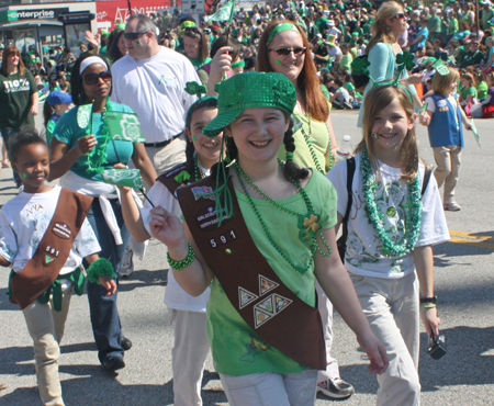 Girl Scouts at the 2012 Cleveland Saint Patrick's Day Parade