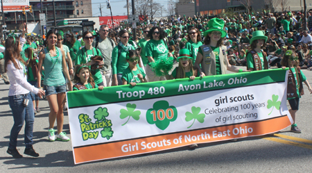 Girl Scouts at the 2012 Cleveland Saint Patrick's Day Parade