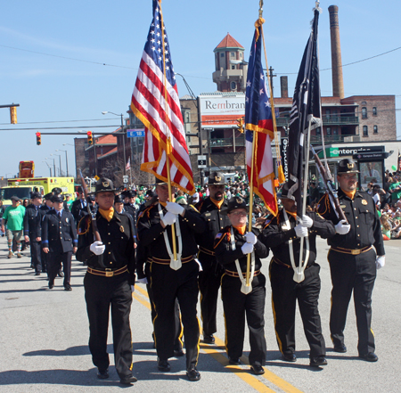 Military units at Cleveland St Patrick's Day Parade