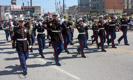 Marine Corp Band at Cleveland St Patrick's Day Parade