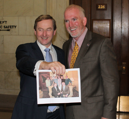 Taoiseach of Ireland, Enda Kenny with Cleveland City Council president Martin Sweeney