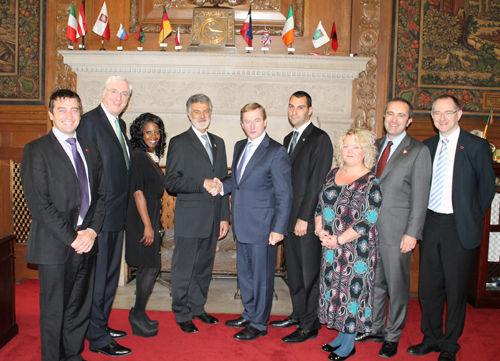 Cleveland Mayor Frank Jackson and Taoiseach of Ireland, Enda Kenny group photo