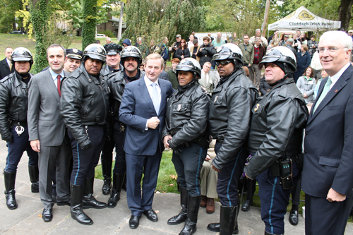 Taoiseach Enda Kenny, Ambasador Michael Collins, Consul Aidan Cronin and Cleveland Safety Forces