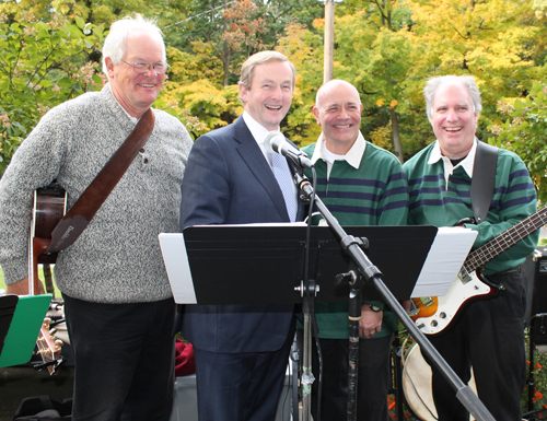 Taoiseach Enda Kenny with band No Strangers Here