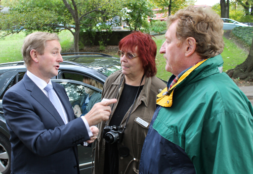 Taoiseach Enda Kenny, Debbie Hanson and Dennis Gariga