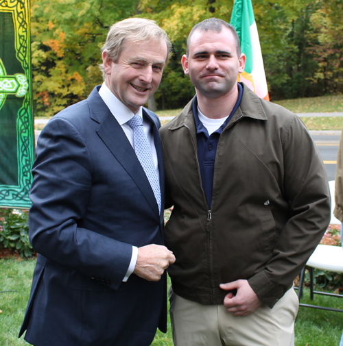 Taoiseach Enda Kenny with Kevin Farrell Gallagher