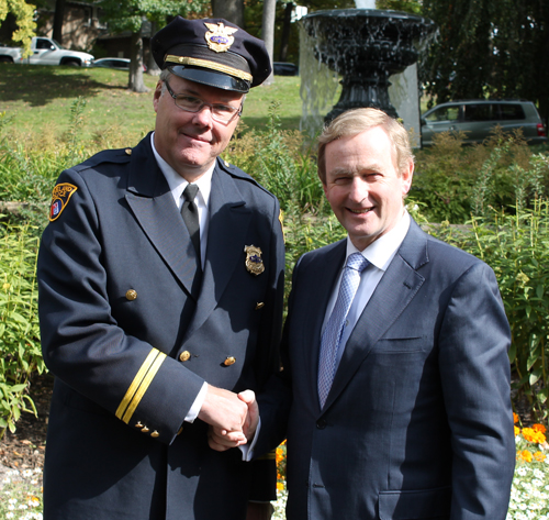 Taoiseach Enda Kenny with Detective Kevin Kilbane