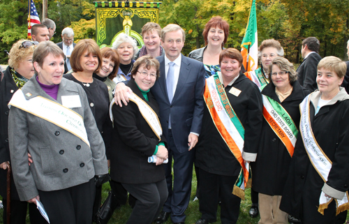 Taoiseach Enda Kenny with Ladies Ancient Order of Hibernians.
