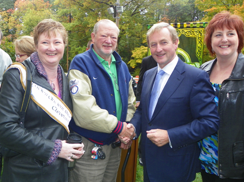 Shannon Corcoran, Dan Corcoran, Taoiseach Enda Kenny and Maureen Cavanaugh