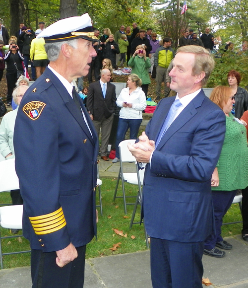 Police Chief Mike McGrath and Irish Taoiseach Enda Kenny