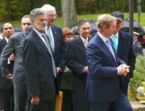 Ireland Taoiseach enters Cleveland Garden