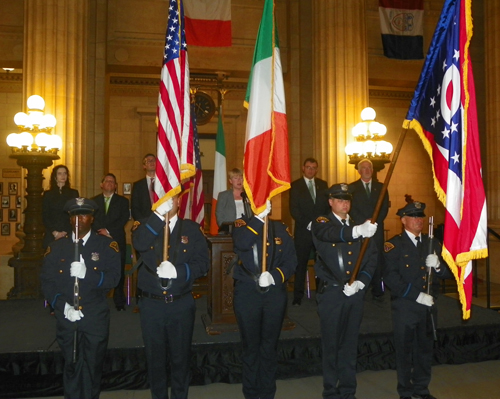 Color Guard with US and Irish flags