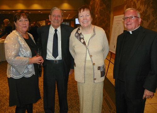 Judy Bartel, Jim Sherry Sr. Maureen Burke and Fr. McNulty
