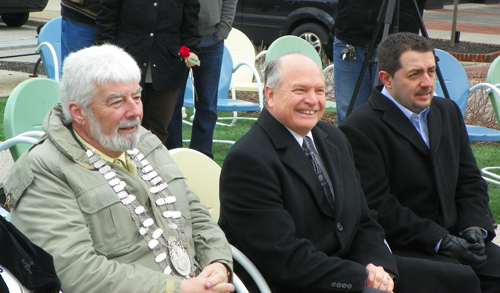 Tralee Mayor Johnnie Wall, Westlake Mayor Dennis Clough and Kingsville Ontario Mayor Nelson Santos