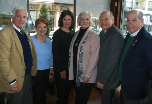 Justice Terrence O'Donnell, Colleen Dunn, Maureen Hennesy, Linda Shuback, Mayor Dennis Clough and Mike O'Donnell