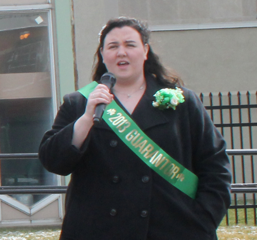 Katie Cooper singing national anthem of Ireland and US