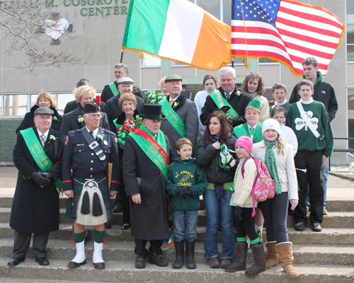 2013 St. Patrick's Day Parade in Cleveland Ohio began on the steps of the Bishop Cosgove Center on Superior