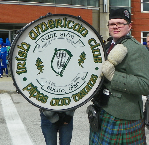 IACES drummer at Cleveland St Patrick's Day Parade