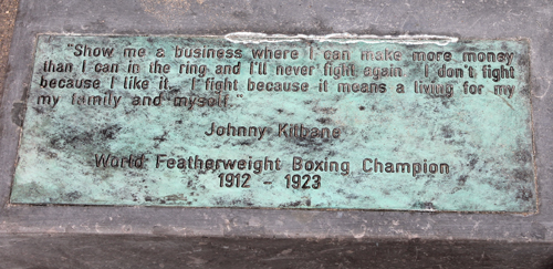 Johnny Kilbane Statue in Battery Park in Cleveland Ohio