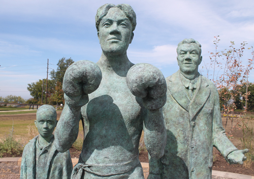 Johnny Kilbane Statue in Battery Park in Cleveland Ohio