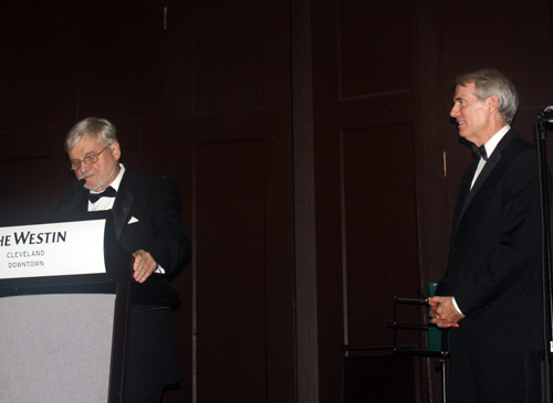 Mayo Society of Cleveland President Gerry Quinn introduced US Senator Rob Portman