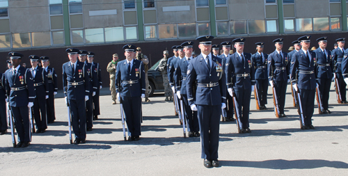 US Air Force Honor Guard marching at Cleveland St Patrick's Day Parade