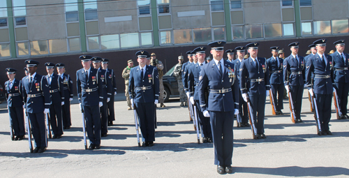 US Air Force Honor Guard marching at Cleveland St Patrick's Day Parade