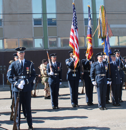 US Air Force Honor Guard marching at Cleveland St Patrick's Day Parade