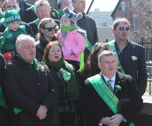 Singing the anthems on St Patrick's Day in Cleveland