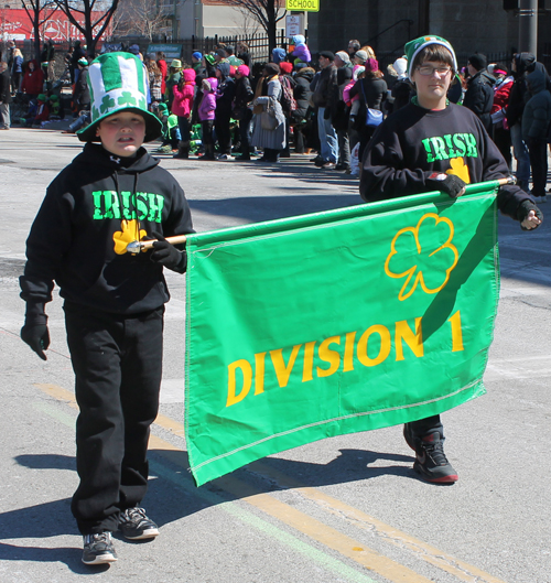 Division 1 sign at Cleveland St Patrick's Day Parade