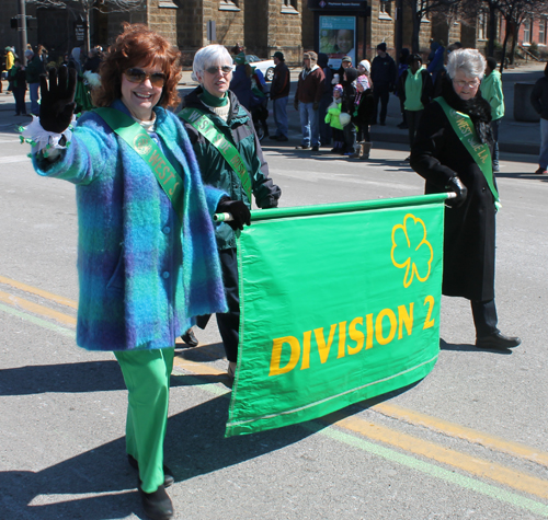 Division 2 sign at Cleveland St Patrick's Day Parade