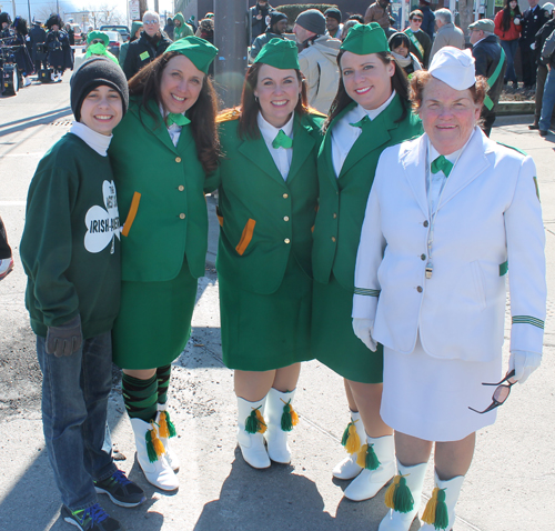 Mary McCluskey and marchers Christine Phillion, Tricia O'Donnell and Katie McCluskey