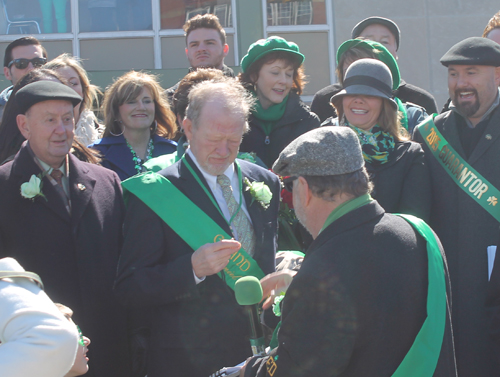 Grand Marshall Daniel Corcoran gets the official whistle