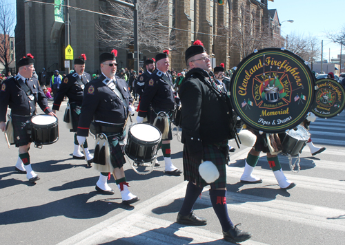 Cleveland Firefighters Memorial Pipes and Drums at St Patrick's Day Parade