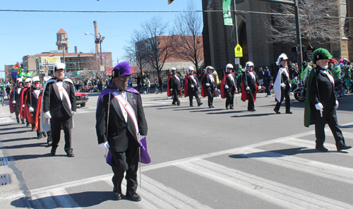 Cleveland Knights of Columbus marching in the 148th Cleveland St Patrick's Day Parade