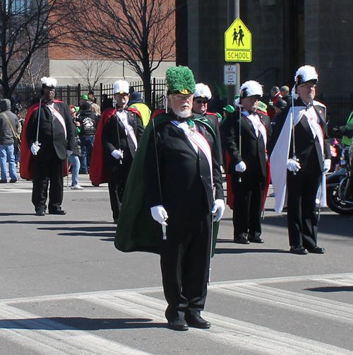 Cleveland Knights of Columbus marching in the 148th Cleveland St Patrick's Day Parade