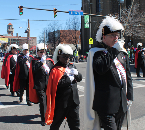 Cleveland Knights of Columbus marching in the 148th Cleveland St Patrick's Day Parade