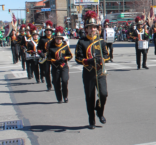 Walsh Jesuit High School Band  marching in the 148th Cleveland St Patrick's Day Parade