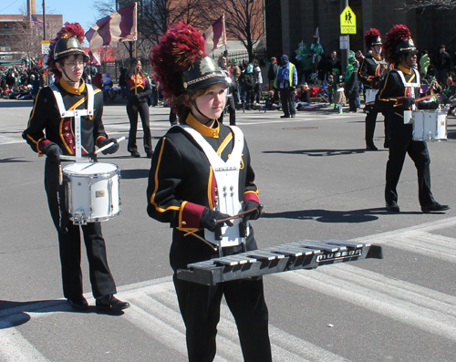 Walsh Jesuit High School Band  marching in the 148th Cleveland St Patrick's Day Parade