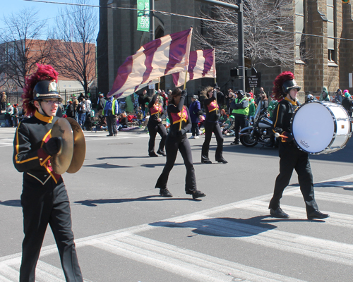 Walsh Jesuit High School Band  marching in the 148th Cleveland St Patrick's Day Parade