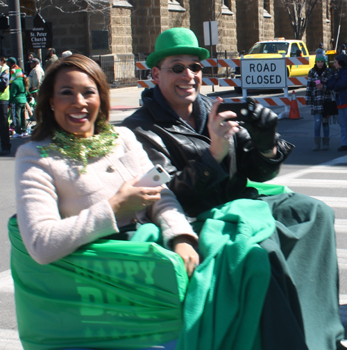 Tiffani Tucker and Tony Zarrella at Cleveland 2015 St Patrick's Day parade