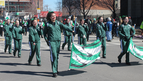 Holy Name High School band in the 148th Cleveland St Patrick's Day Parade