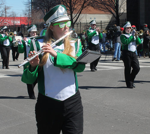 Holy Name High School band in the 148th Cleveland St Patrick's Day Parade