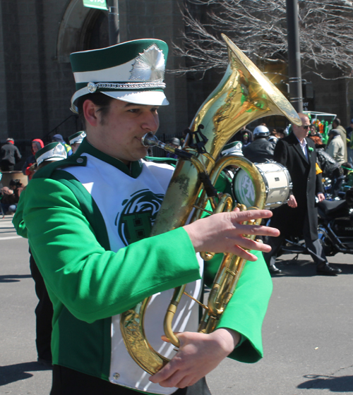 Holy Name High School band in the 148th Cleveland St Patrick's Day Parade