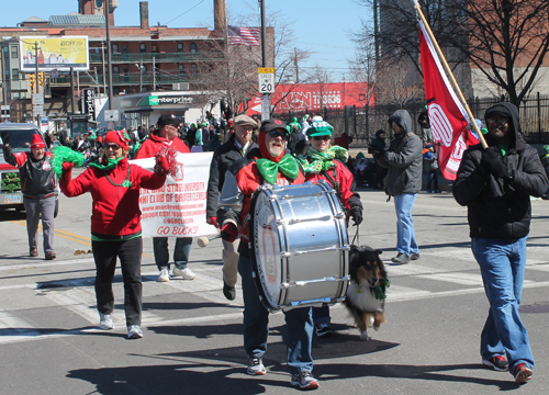 Cleveland Ohio State Alumni marching in the 148th Cleveland St Patrick's Day Parade