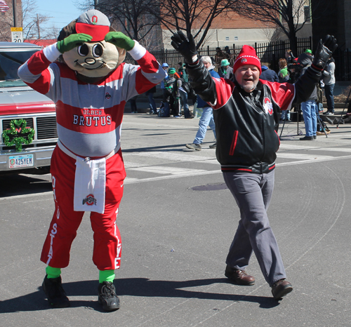 Cleveland Ohio State Alumni marching in the 148th Cleveland St Patrick's Day Parade