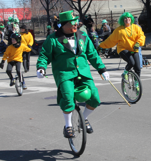 St. Helen Unicycle Drill Team at Cleveland St Patrick's Day Parade 2015